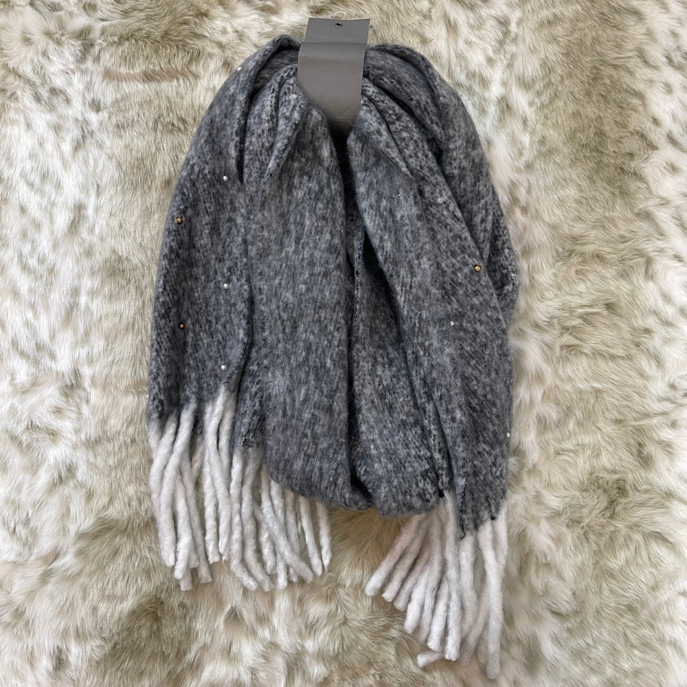 Nordstrom Faux Pearl Embellished Scarf - Picture 3 of 4